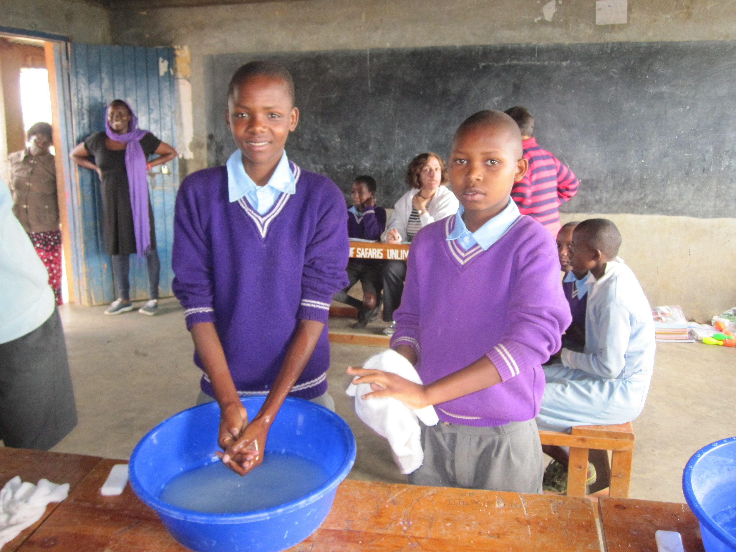 Hand and head washing stations